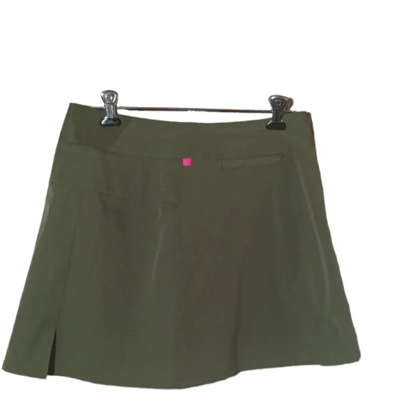Bike Skirt green back zipper pocket front zip from top & bottom snap M - Picture 2 of 13